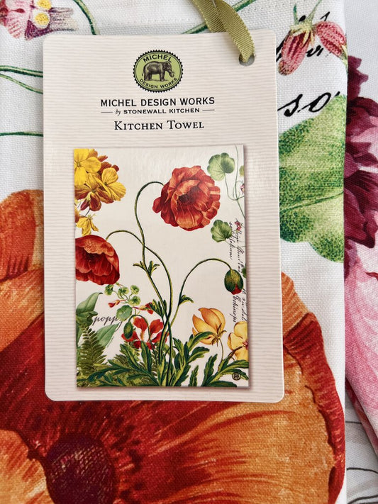 Poppies & Posies Tea Towel