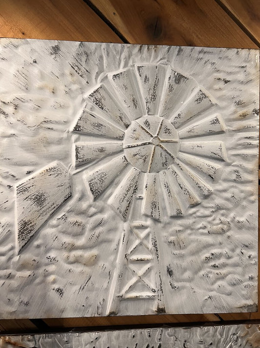 METAL WINDMILL WALL ART