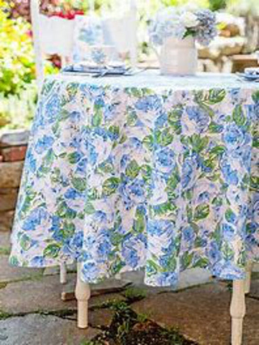 La Vie en Rose Blue Tablecloth