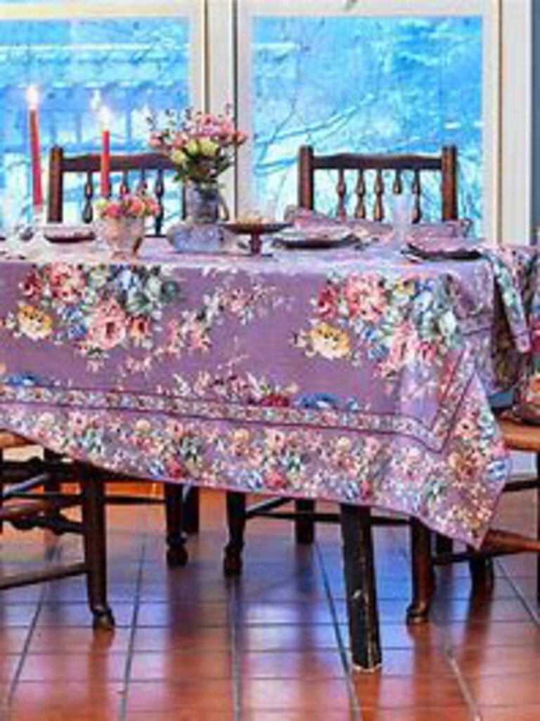 Cottage Rose Periwinkle Tablecloth