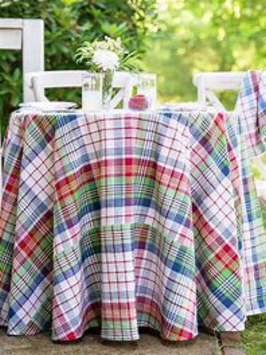 Camp Plaid Round Tablecloth