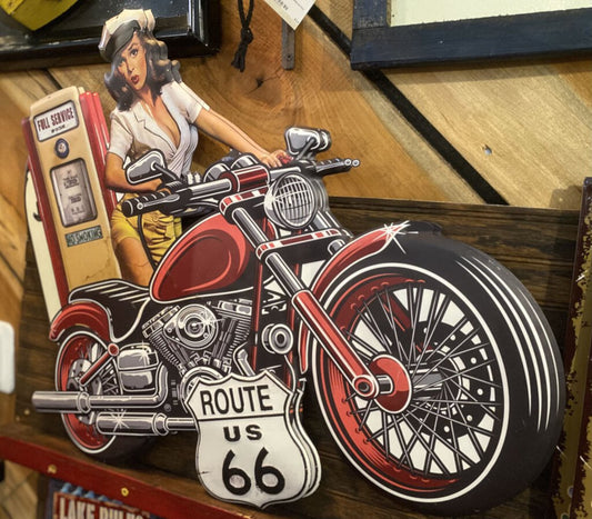 ROUTE 66 METAL SIGN