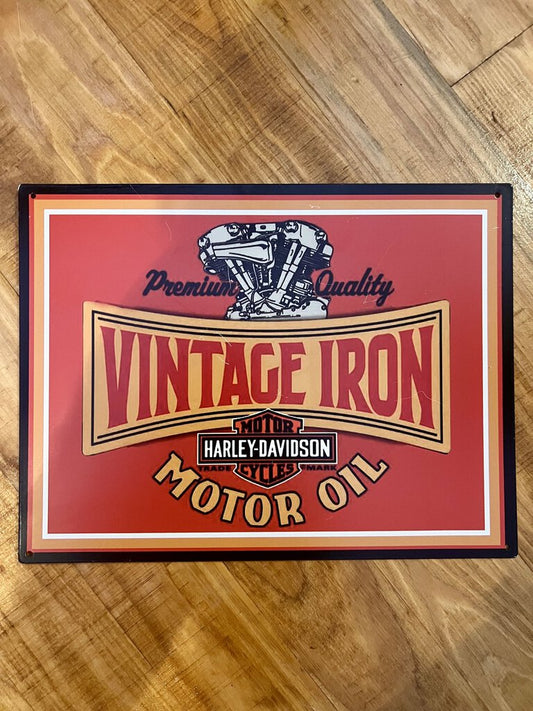 HARLEY DAVIDSON VINTAGE IRON MOTOR OIL SIGN