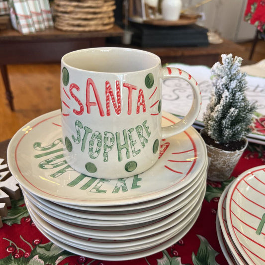 Taza navideña pintada a mano