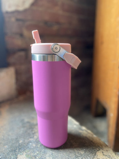 FLIP STRAW HANDLE TUMBLER