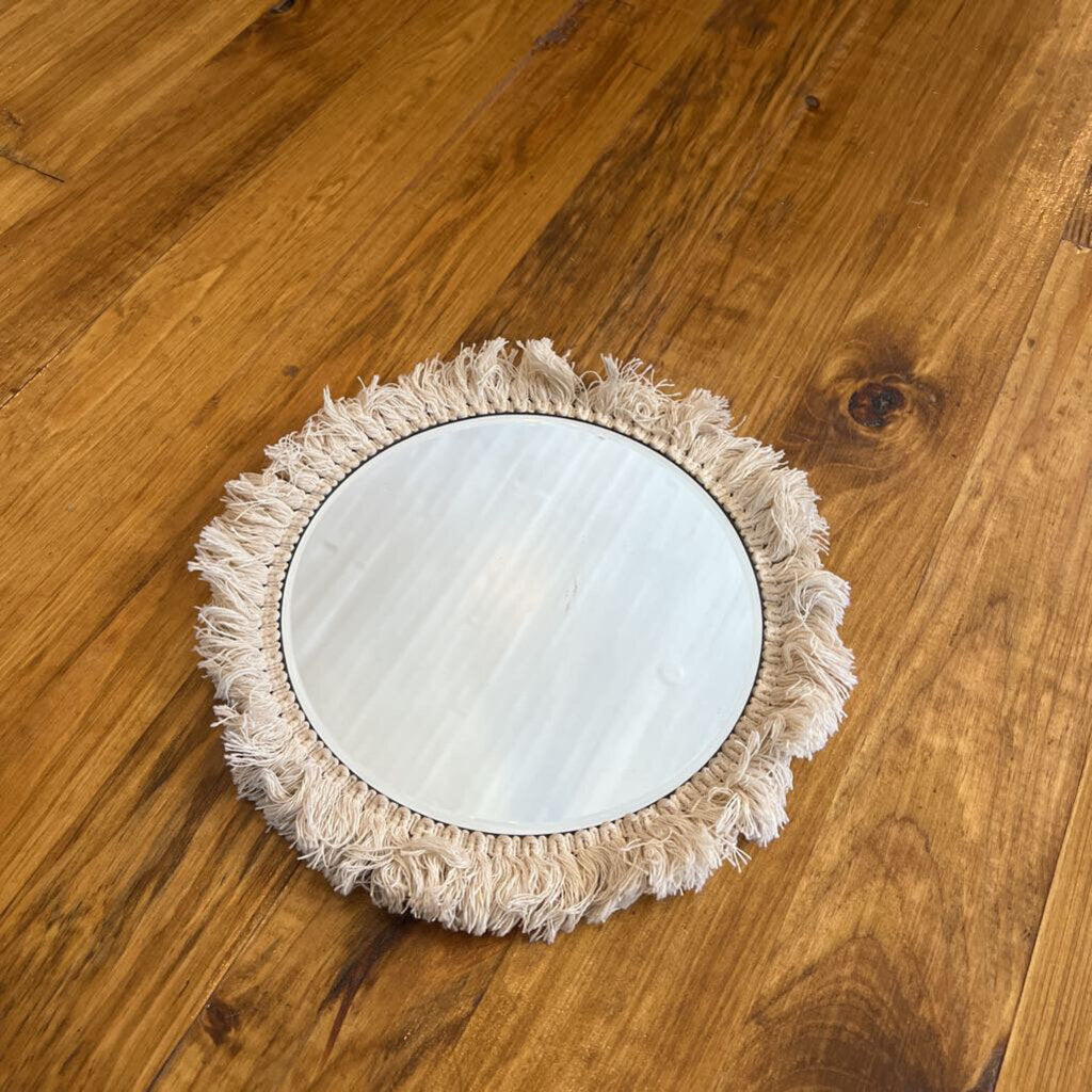 CICRLE MIRROR W/FRINGE