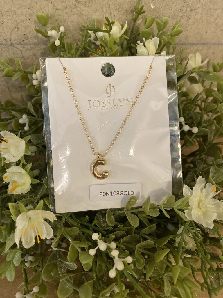 GOLD BUBBLE INITIAL NECKLACE