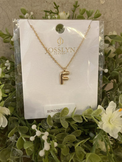 GOLD BUBBLE INITIAL NECKLACE