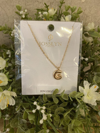 GOLD BUBBLE INITIAL NECKLACE