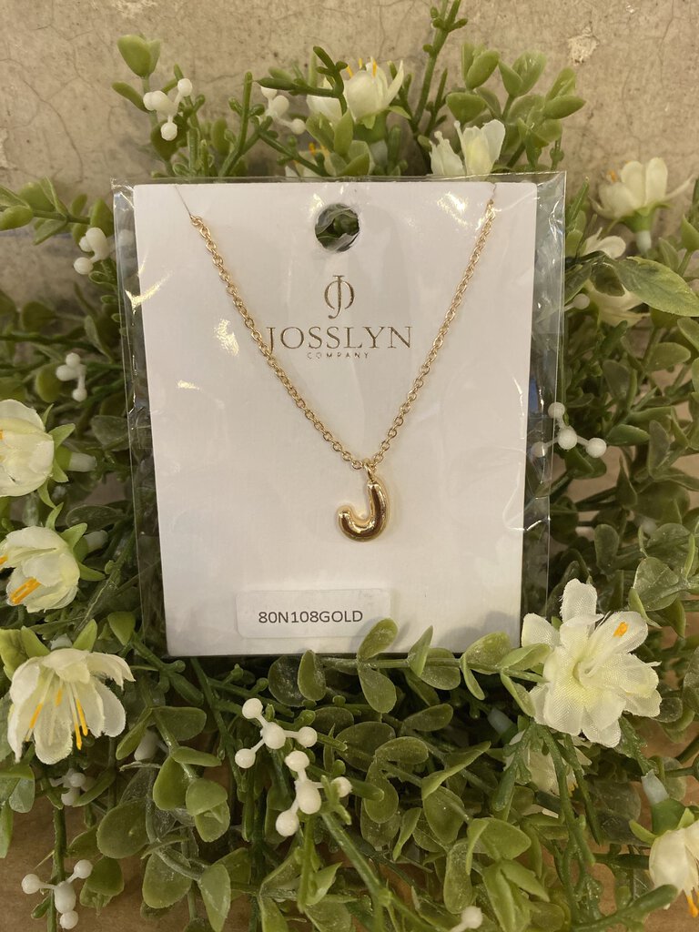 GOLD BUBBLE INITIAL NECKLACE