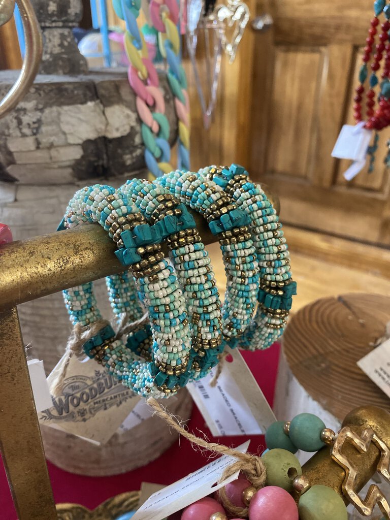 MULTI-TURQ BEADED BRACELET