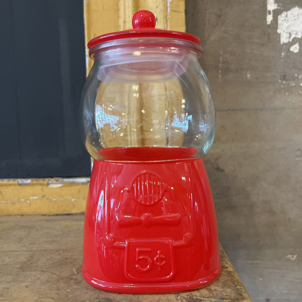 GUMBALL MACHINE GLASS COOKIE/CANDY JAR