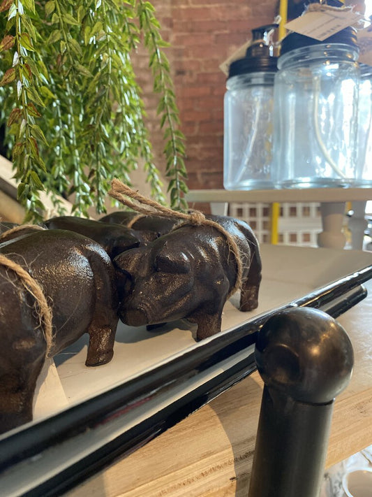 CAST IRON PIG FIGURINE