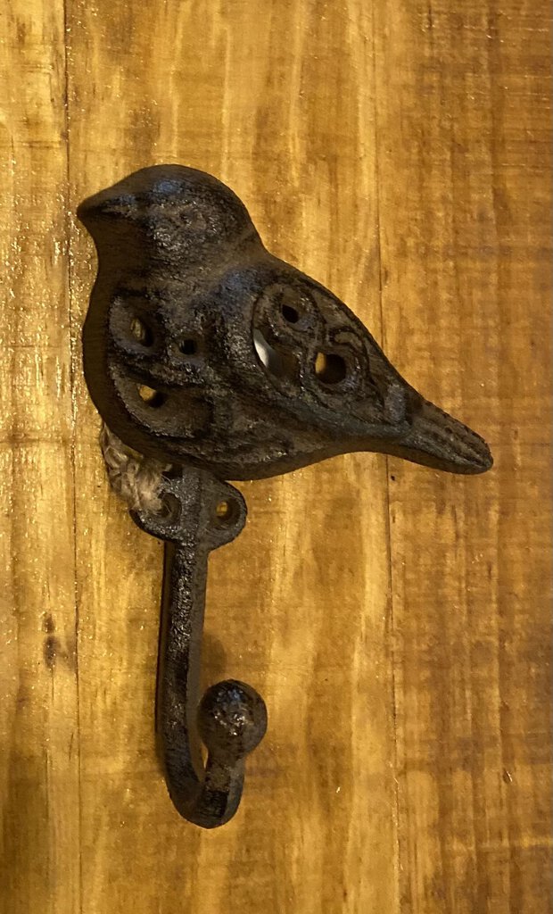 CAST IRON BIRD HANGING HOOK