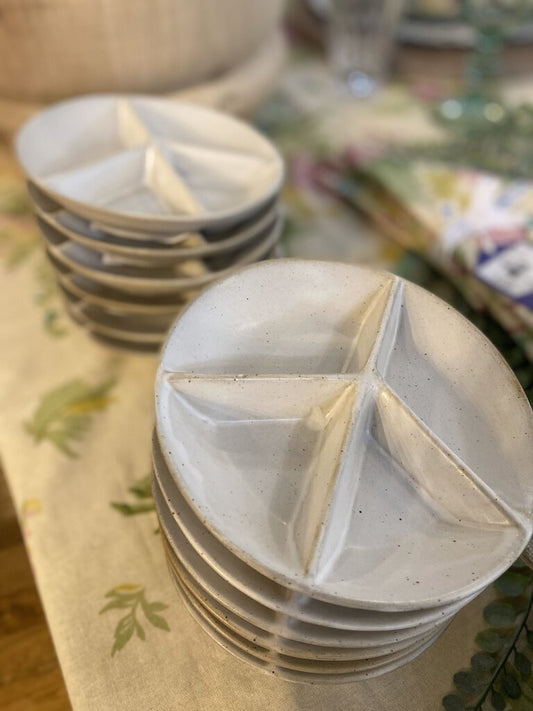 STONEWARE PEACE SIGN DISH