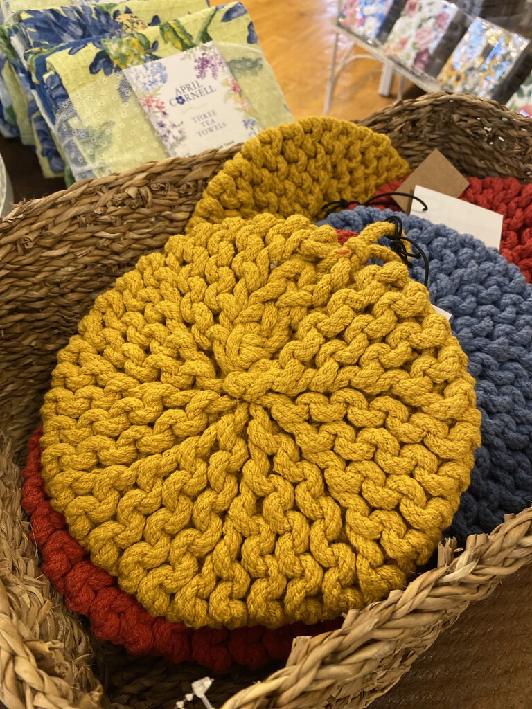 ROUND COTTON CROCHET POT HOLDER