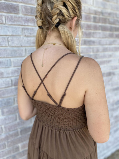 LACE CAMI - BROWN