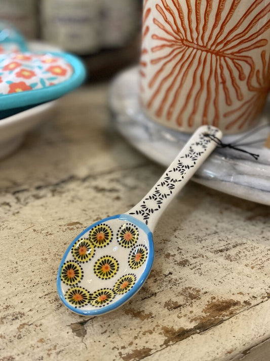 SPOON W/ HAND-PAINTED PATTERN