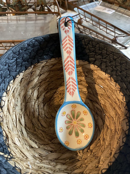 SPOON W/ HAND-PAINTED PATTERN