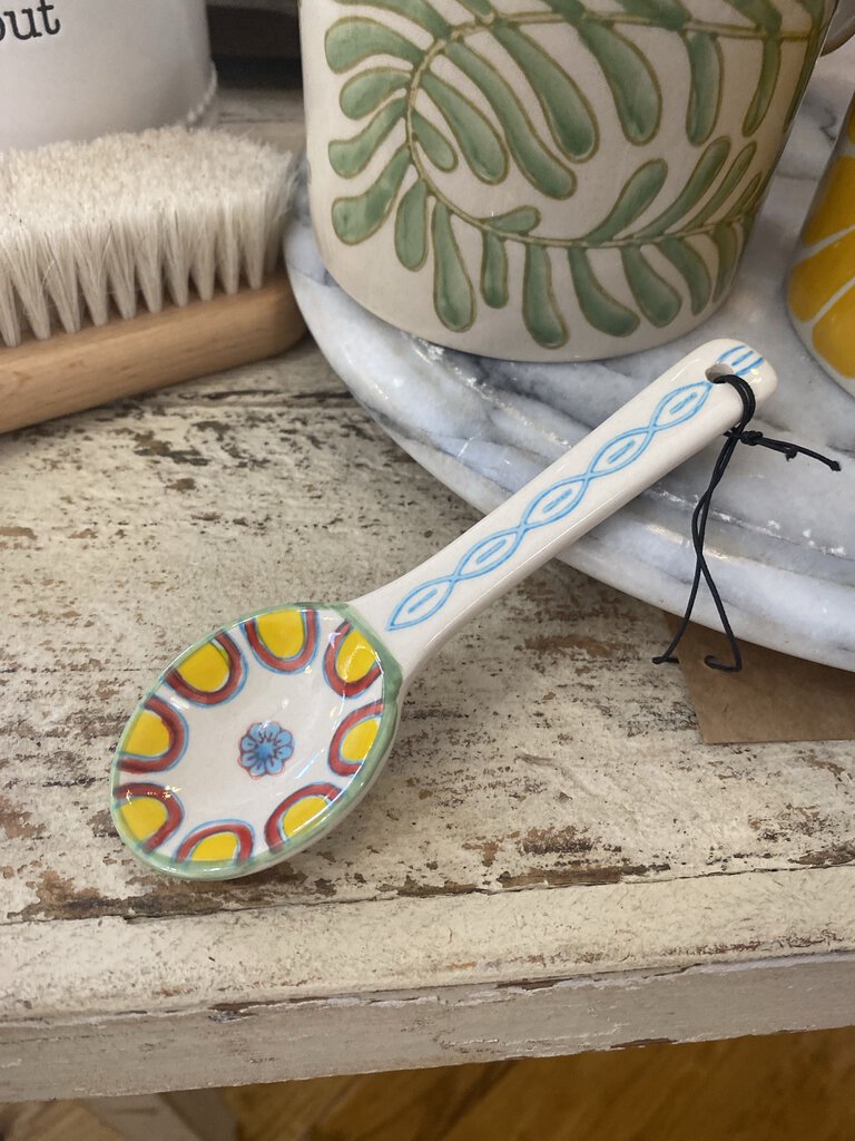 SPOON W/ HAND-PAINTED PATTERN