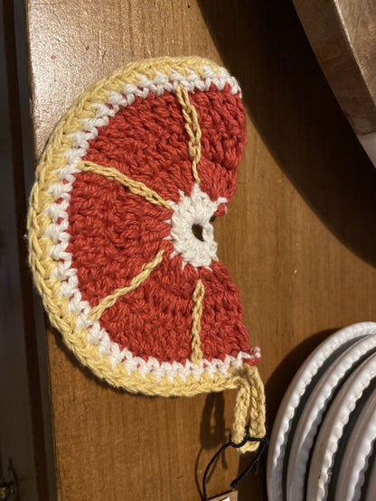 CROCHETED FRUIT SHAPED DISH SCRUBBER