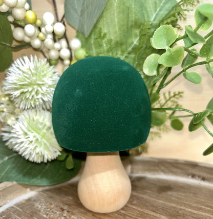 FELT TOPPED WOODEN MUSHROOM