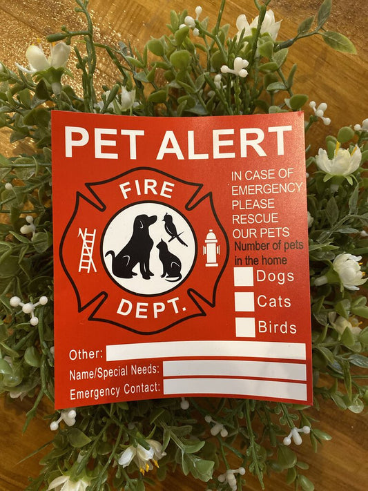 PET ALERT WINDOW STICKER