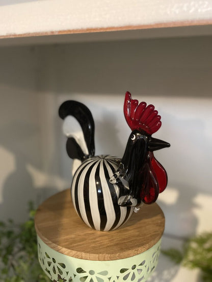 HAND BLOWN ROOSTER FIGURINE