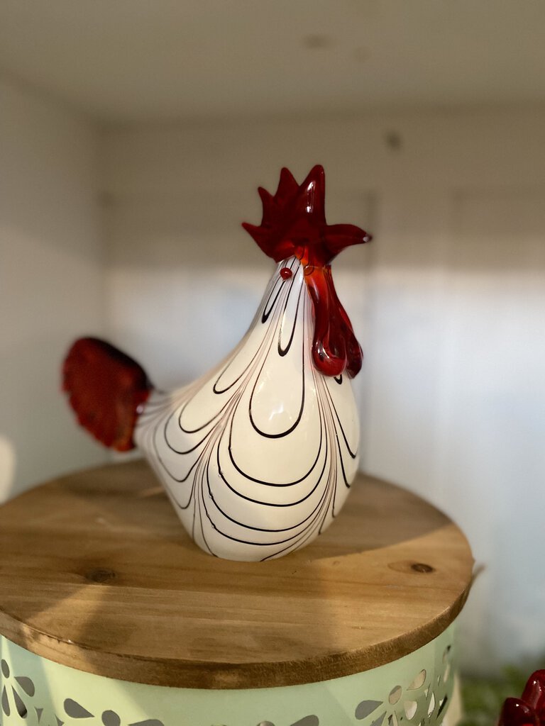 HAND BLOWN ROOSTER FIGURINE