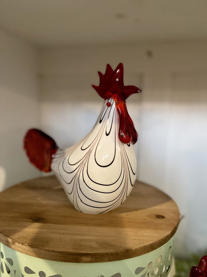 HAND BLOWN ROOSTER FIGURINE