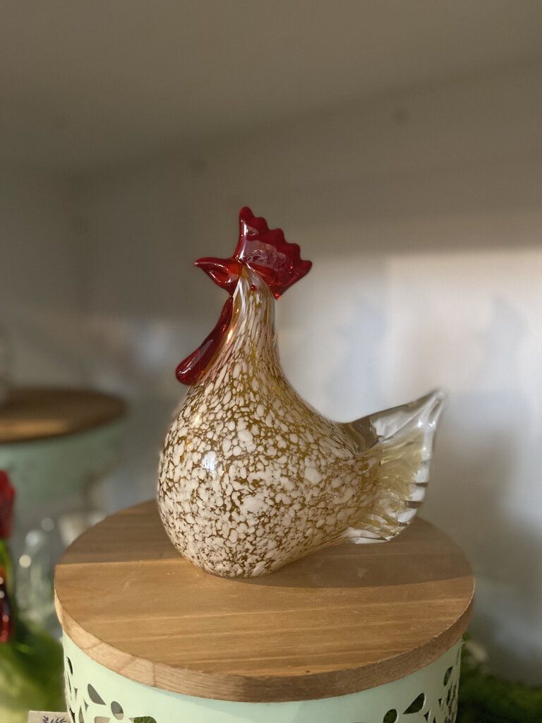 HAND BLOWN ROOSTER FIGURINE