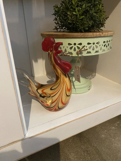 HAND BLOWN ROOSTER FIGURINE