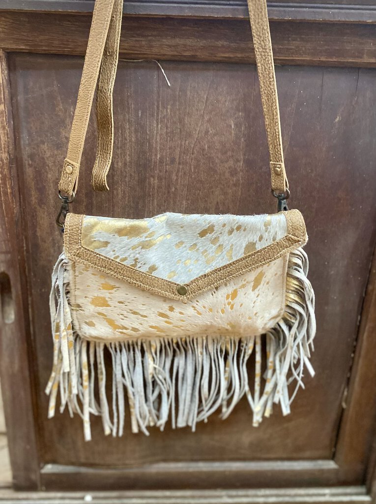 COWHIDE CROSSBODY WITH FRINGE