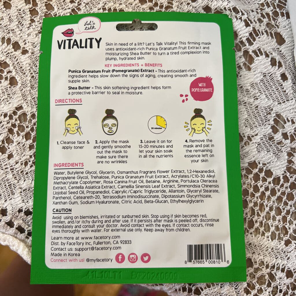 Vitality Face Mask