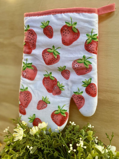 OVEN MITT WITH FRUIT PATTERN