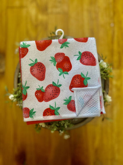 MICROFIBER DISH CLOTH WITH FRUIT PATTERN SET OF TWO