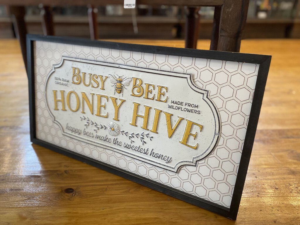 WALL ART SIGN "BUSY BEE. HONEY HOVE."