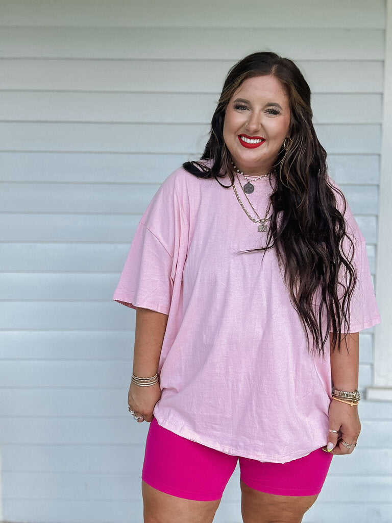 OVERSIZED RAW EDGE FRONT POCKET BOYFRIEND TEE