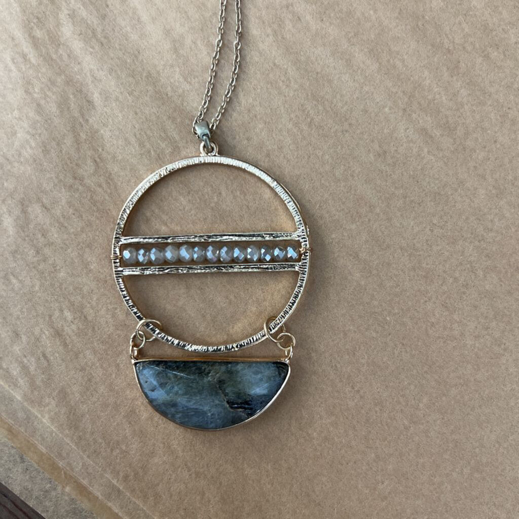 Gray Half Moon Pendant