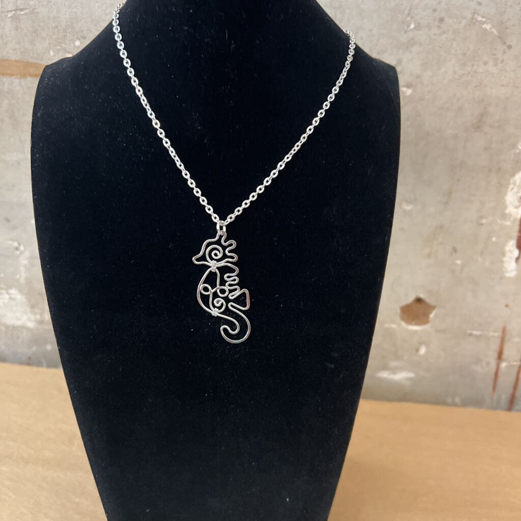 Silverplate Seahorse Necklace