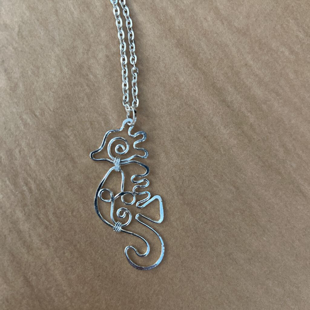 Silverplate Seahorse Necklace