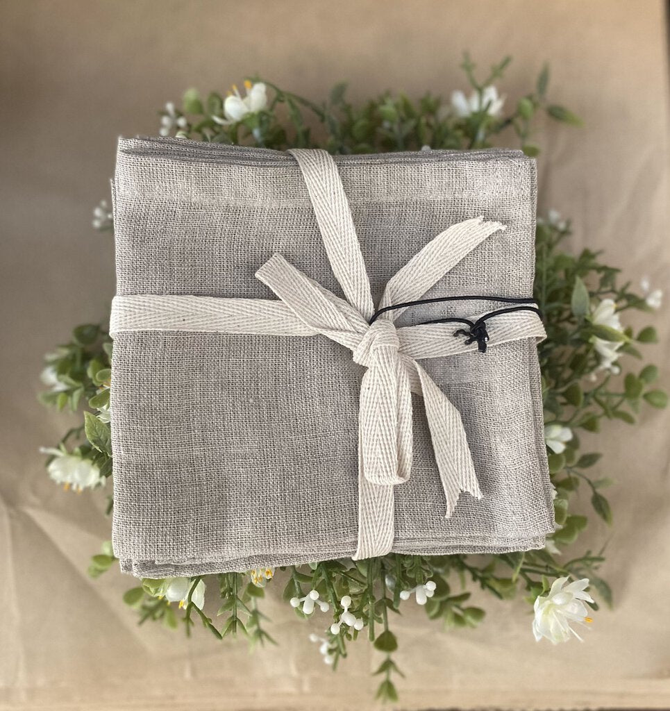 SET 4 STONEWASHED LINEN NAPKINS