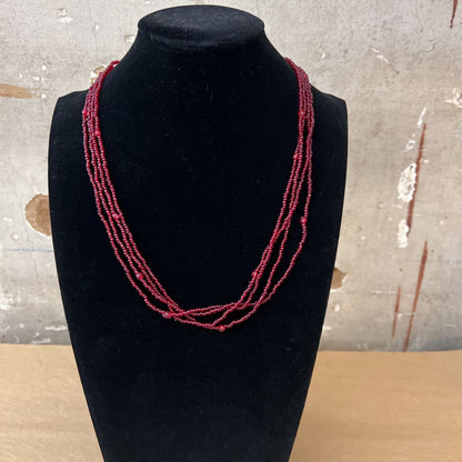 Beaded Red Bundle Necklace