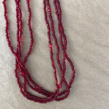 Beaded Red Bundle Necklace