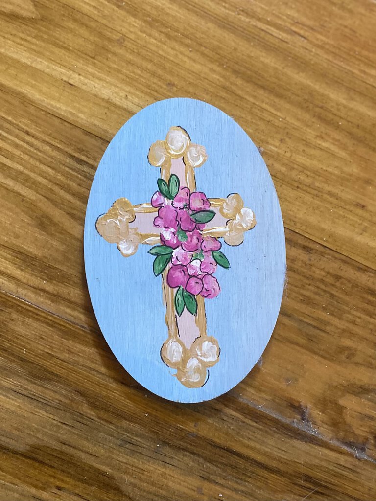 Floral Cross Magnet