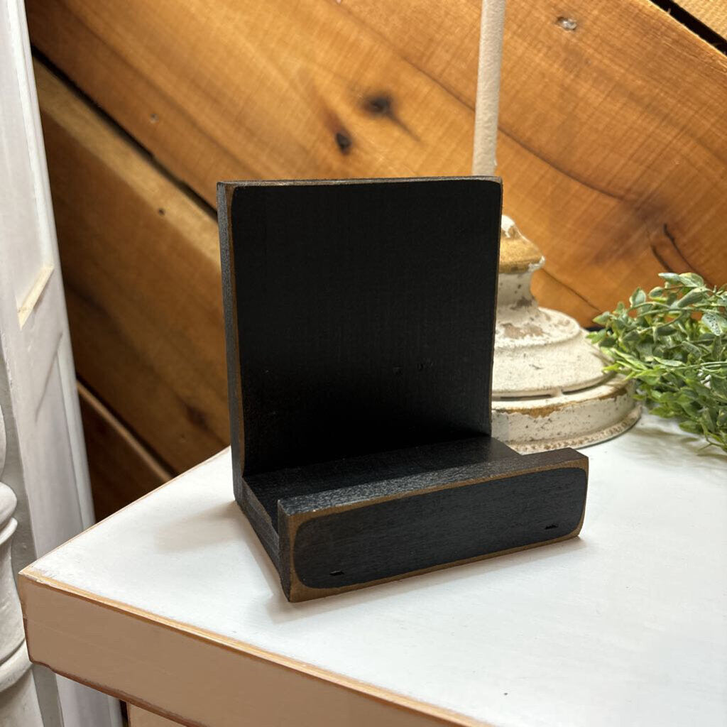 BLACK WOODEN BOOK/FRAME HOLDER