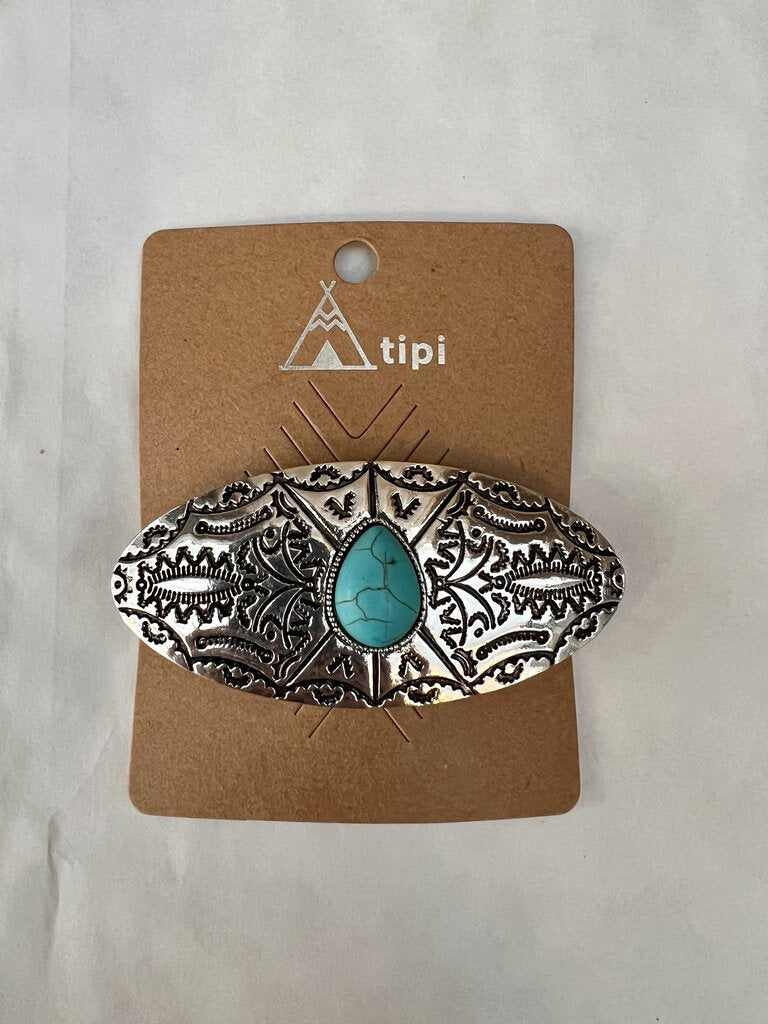 TURQUOISE DESIGN HAIR BARRETTE