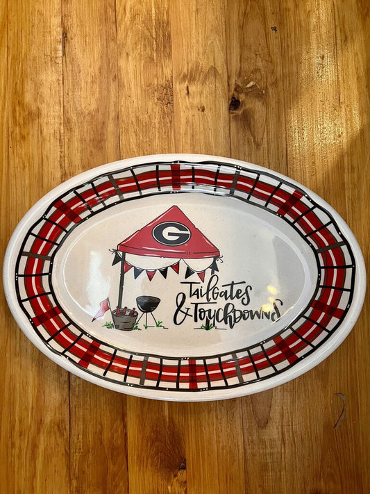 UGA BBQ Oval Platter