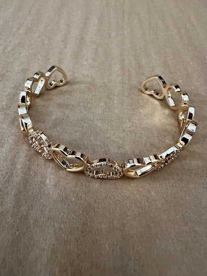 GOLD HEART CUFF BRACELET