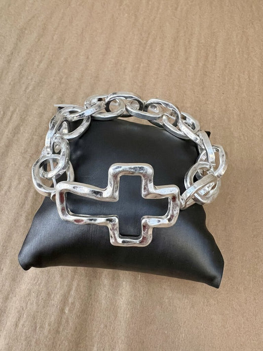 SILVER CROSS BRACELET